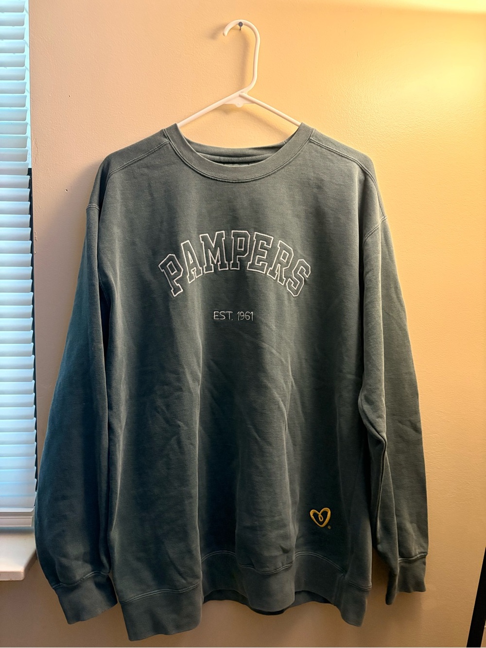 Comfort Colors Slate Green 'PAMPERS' Crewneck Sweatshirt